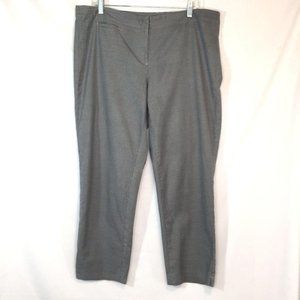 J Jill Cropped Pants Size 16 Houndstooth Blue Black Ankle Mid Rise Flat Front